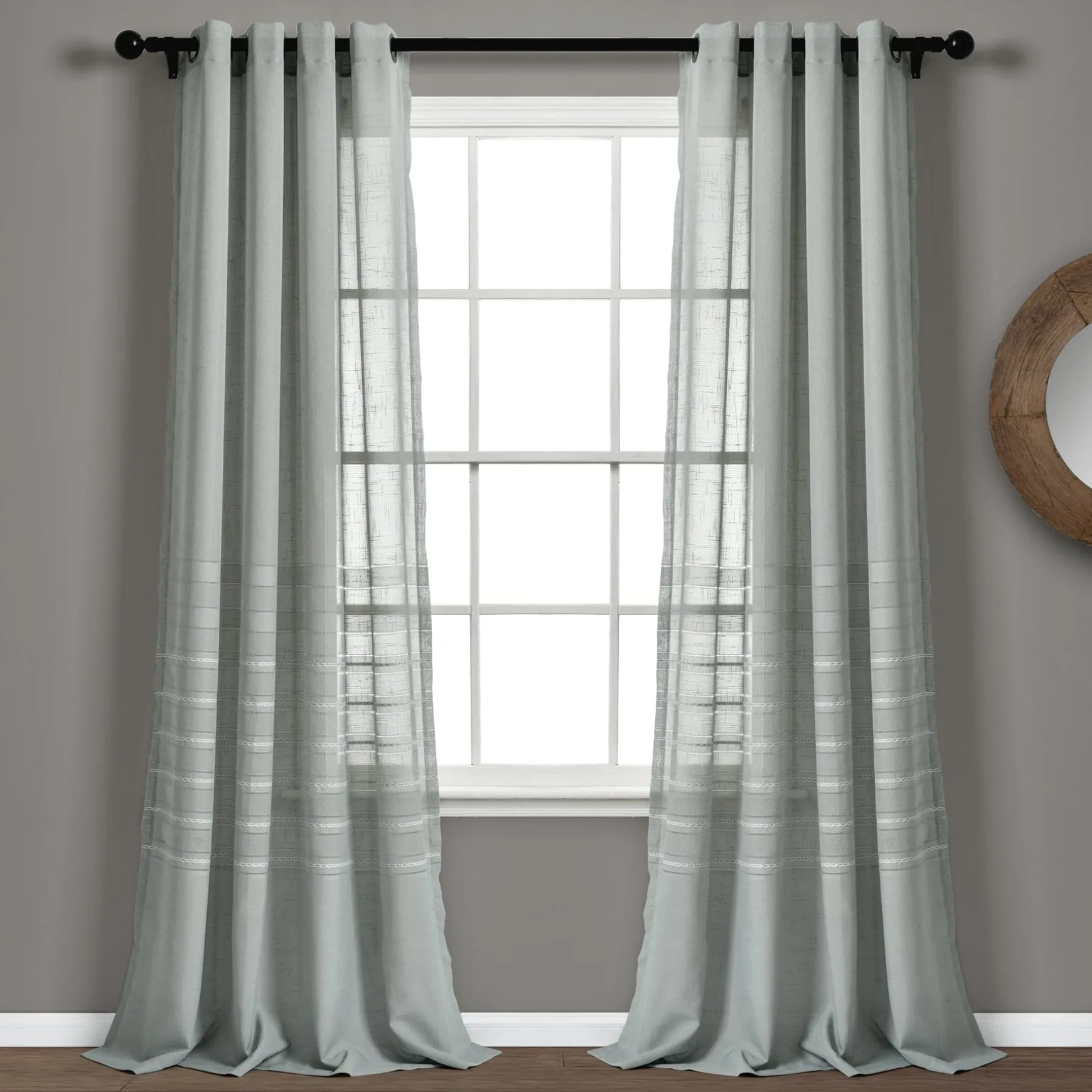Bridie Grommet Sheer Window Curtain Panel Set