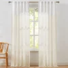 Brigitte Embroidery Eyelet Scalloped Edge Window Curtain Panels