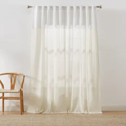 Brigitte Embroidery Eyelet Scalloped Edge Window Curtain Panels