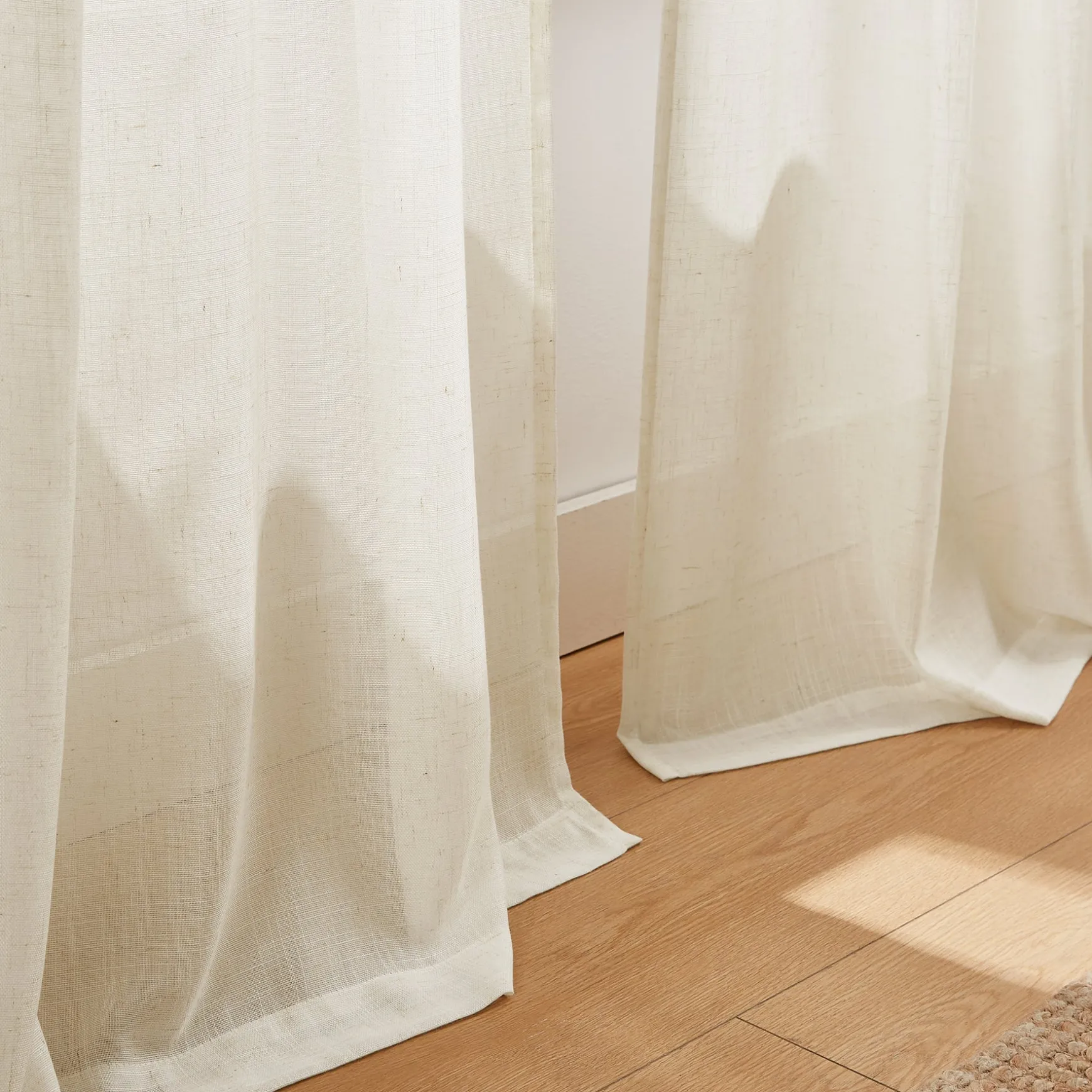 Brigitte Embroidery Eyelet Scalloped Edge Window Curtain Panels