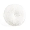 Button Soft Sherpa Round Throw Pillow