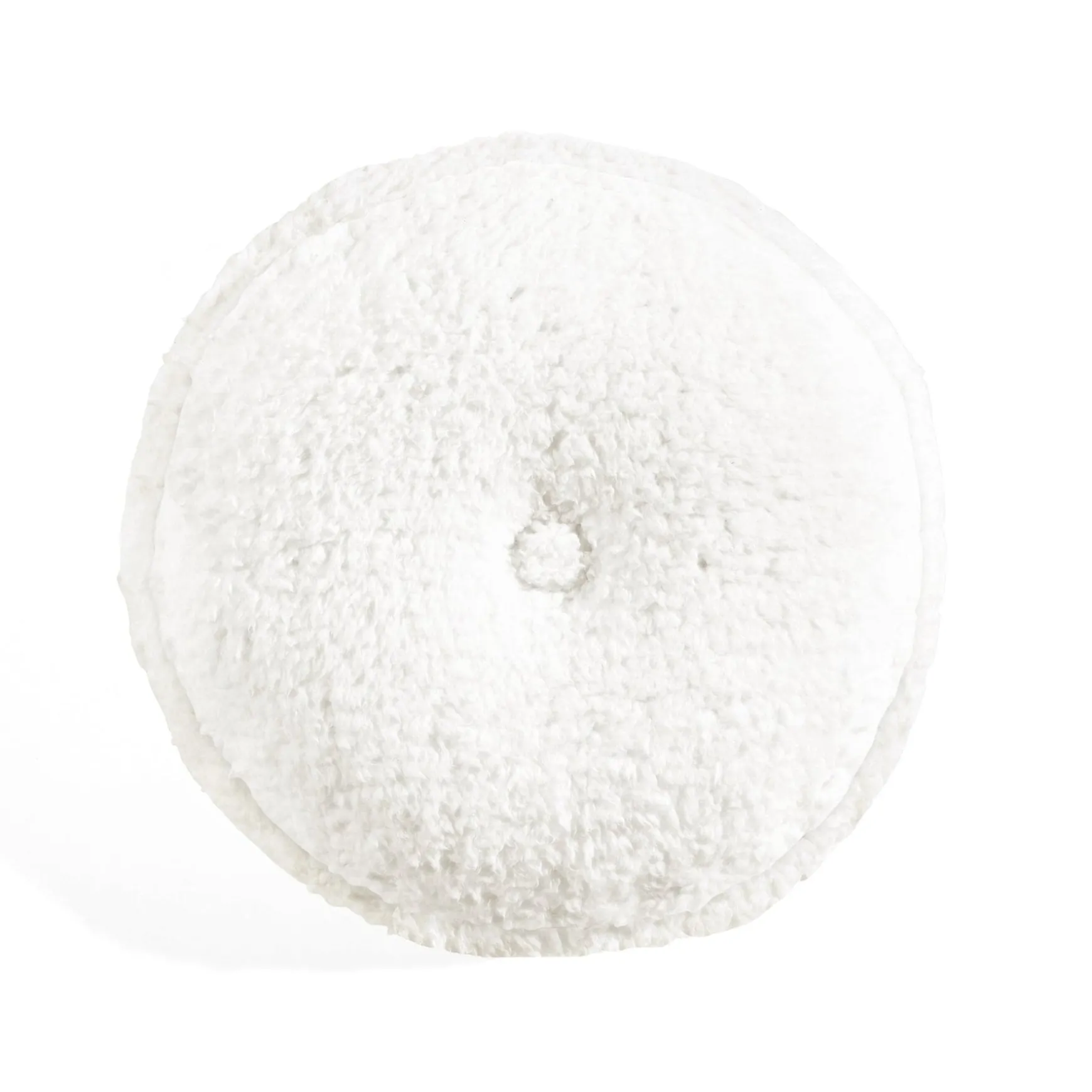 Button Soft Sherpa Round Throw Pillow