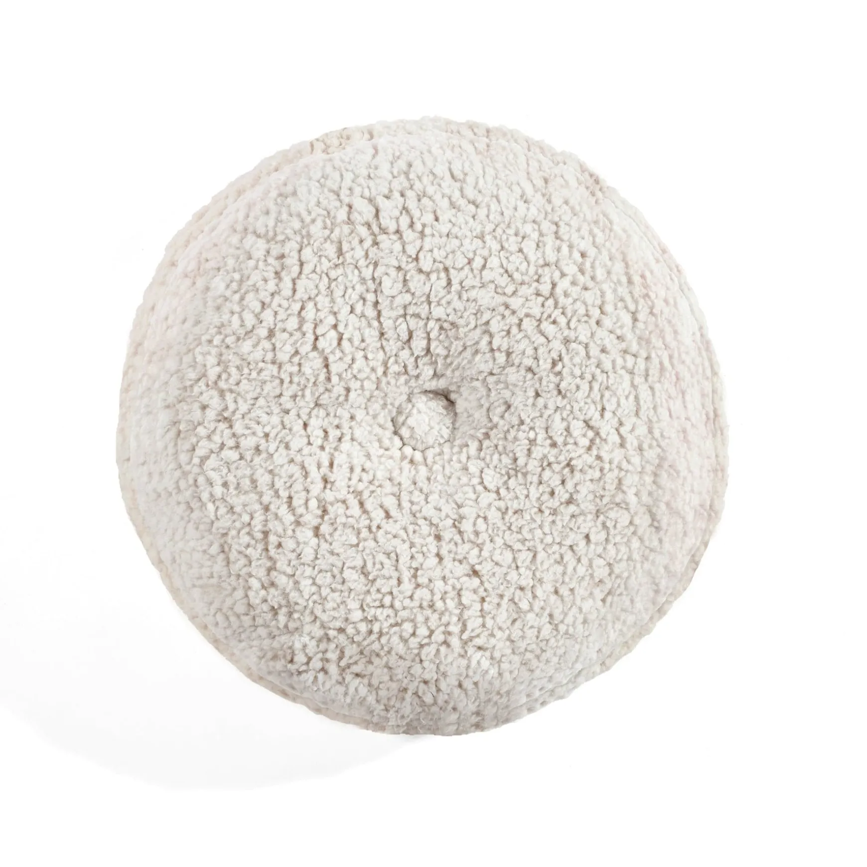 Button Soft Sherpa Round Throw Pillow