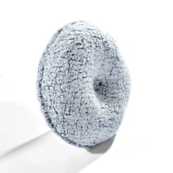 Button Soft Sherpa Round Throw Pillow