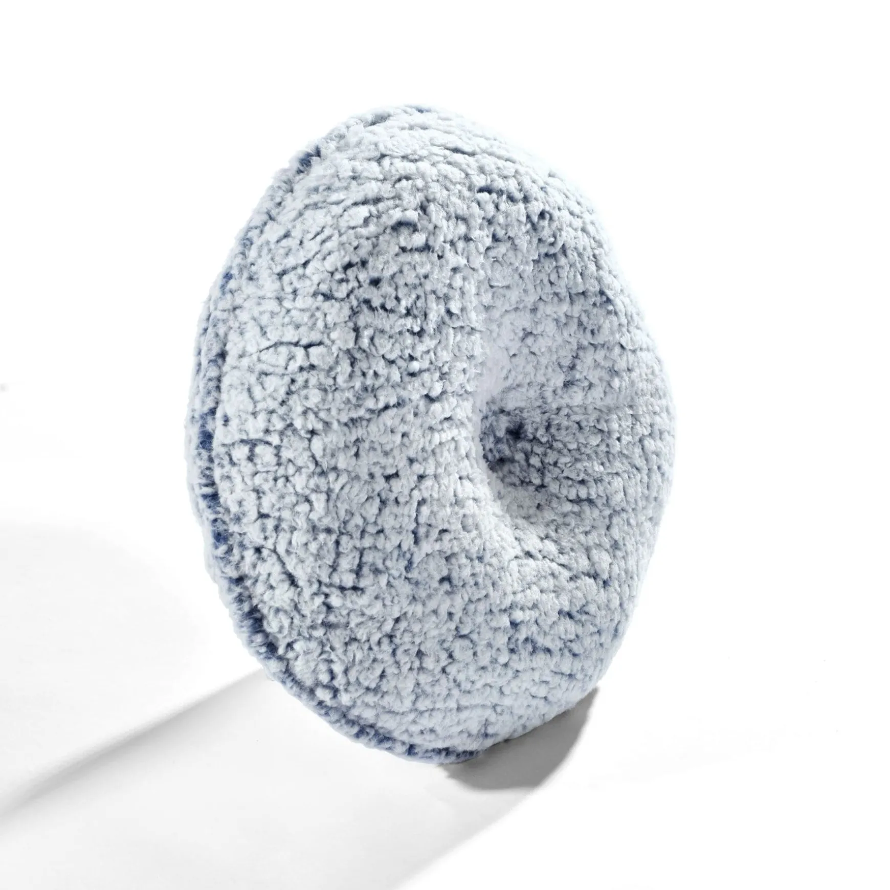 Button Soft Sherpa Round Throw Pillow