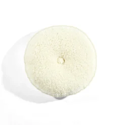 Button Soft Sherpa Round Throw Pillow