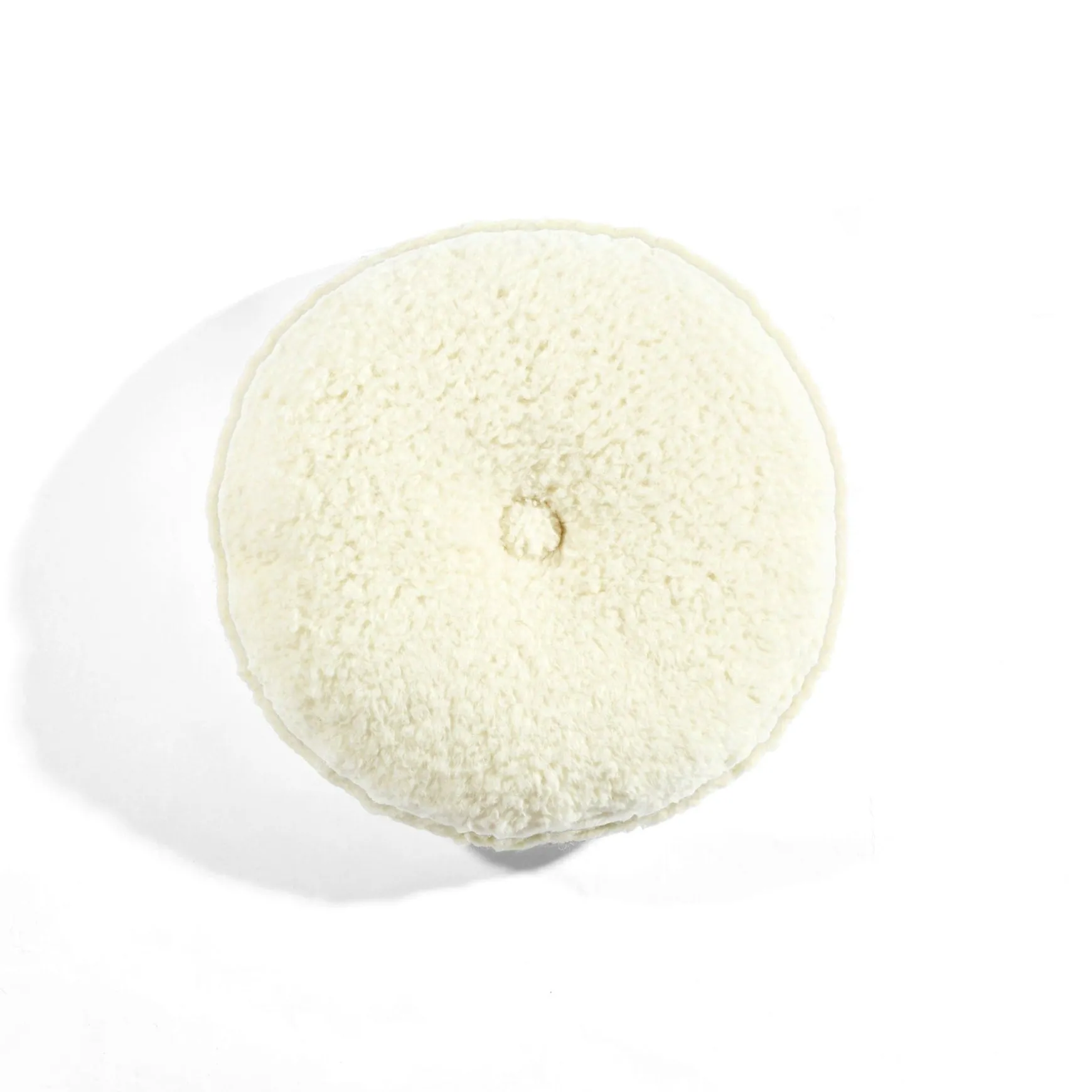 Button Soft Sherpa Round Throw Pillow