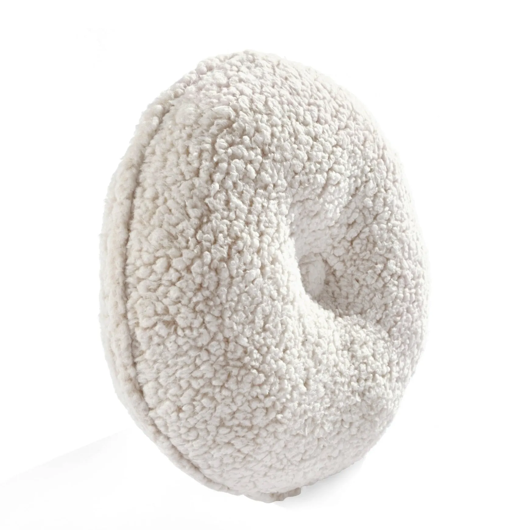 Button Soft Sherpa Round Throw Pillow