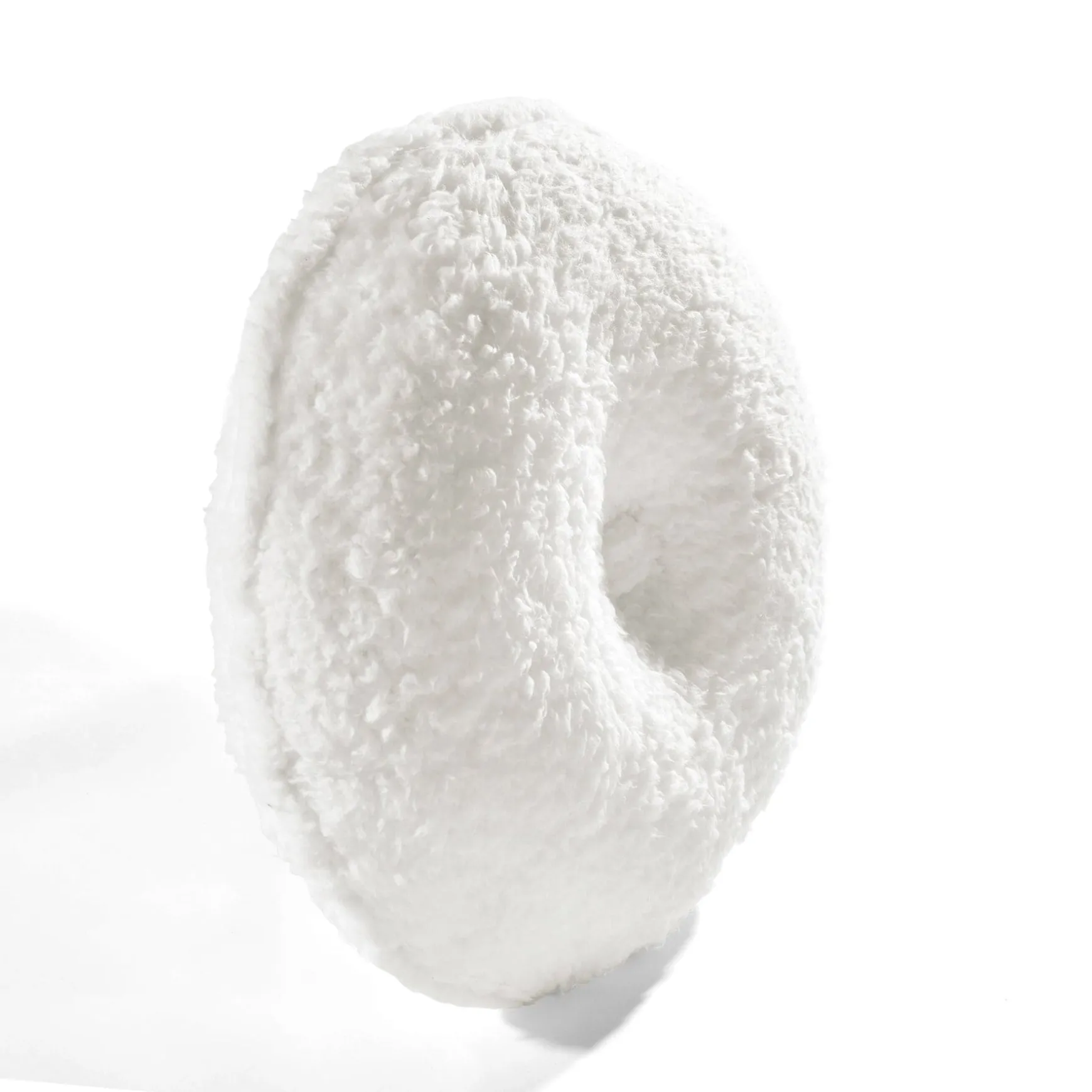 Button Soft Sherpa Round Throw Pillow