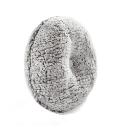 Button Soft Sherpa Round Throw Pillow