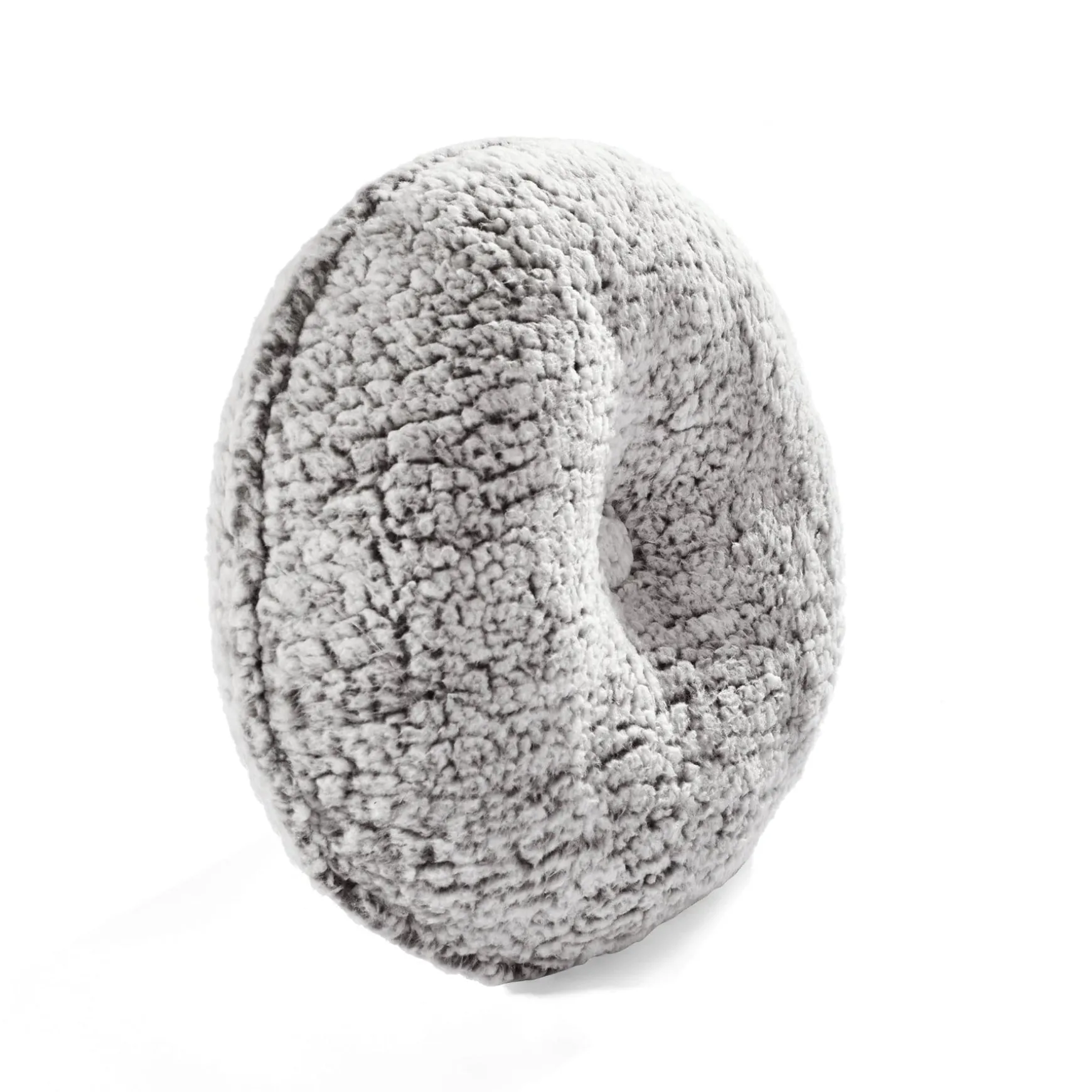 Button Soft Sherpa Round Throw Pillow