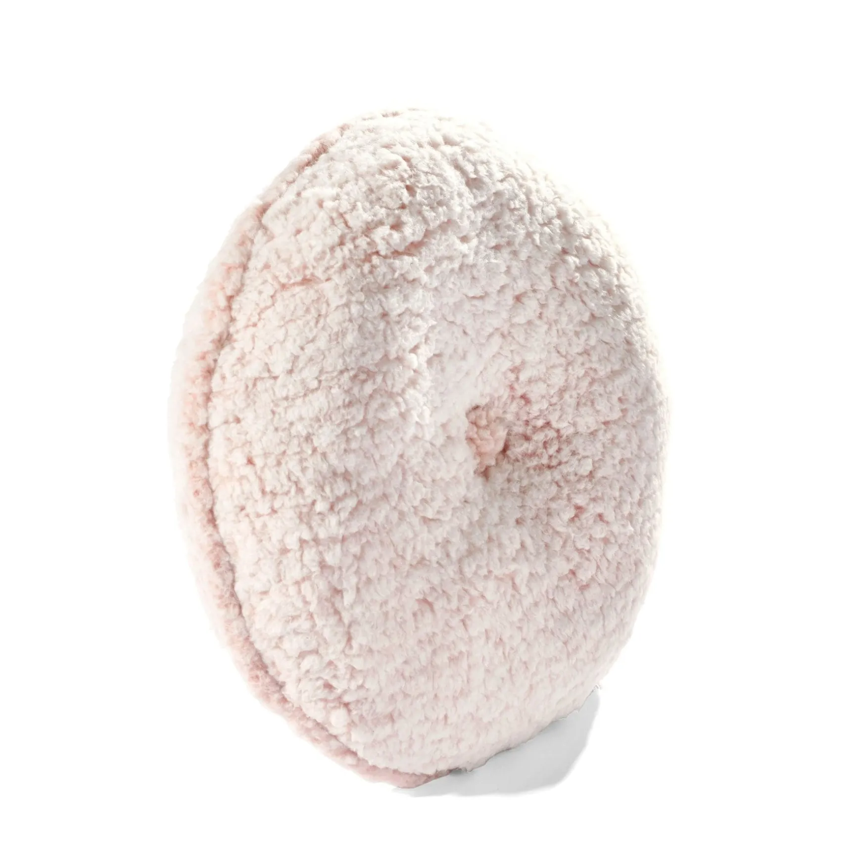 Button Soft Sherpa Round Throw Pillow