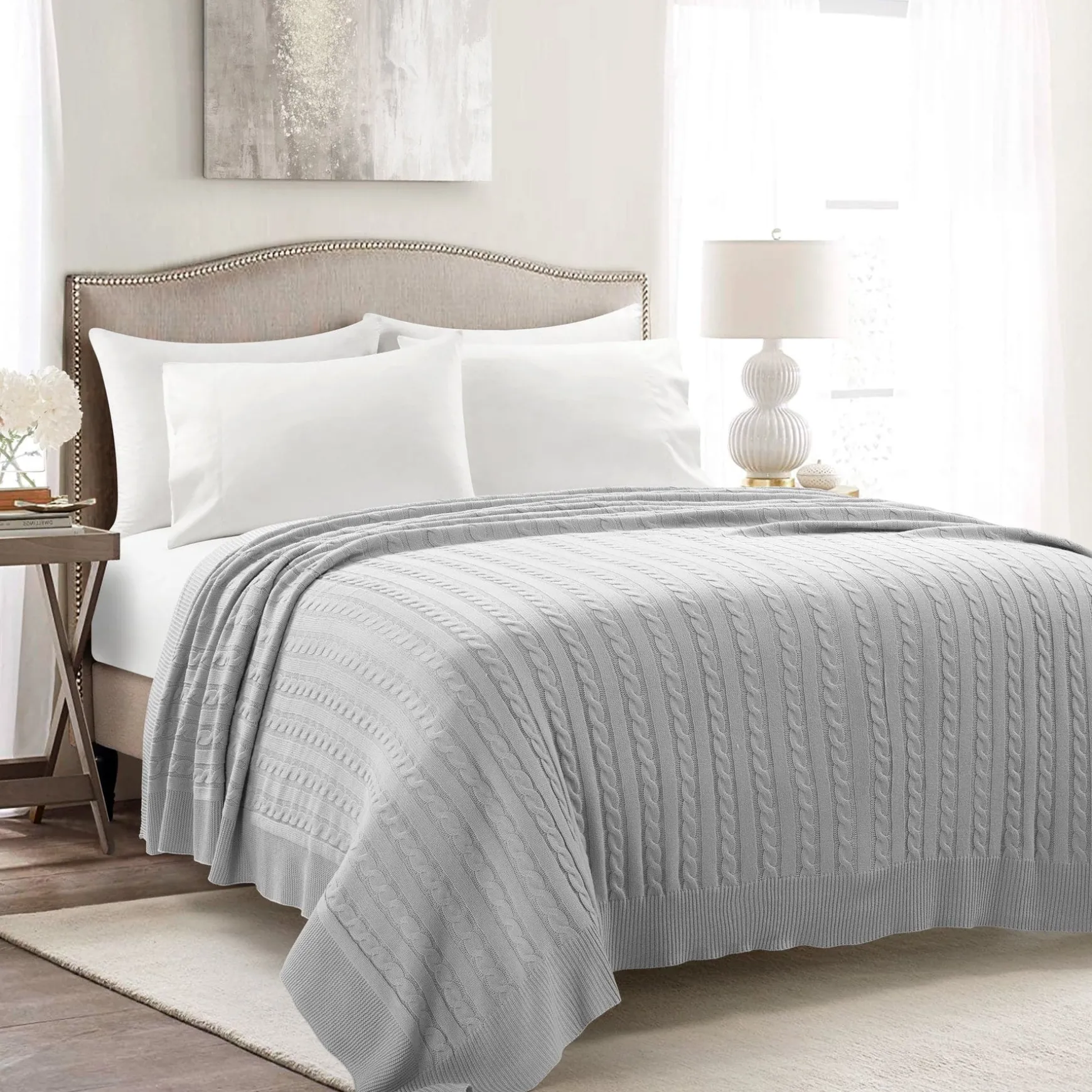 Cable Soft Knitted Blanket/Coverlet