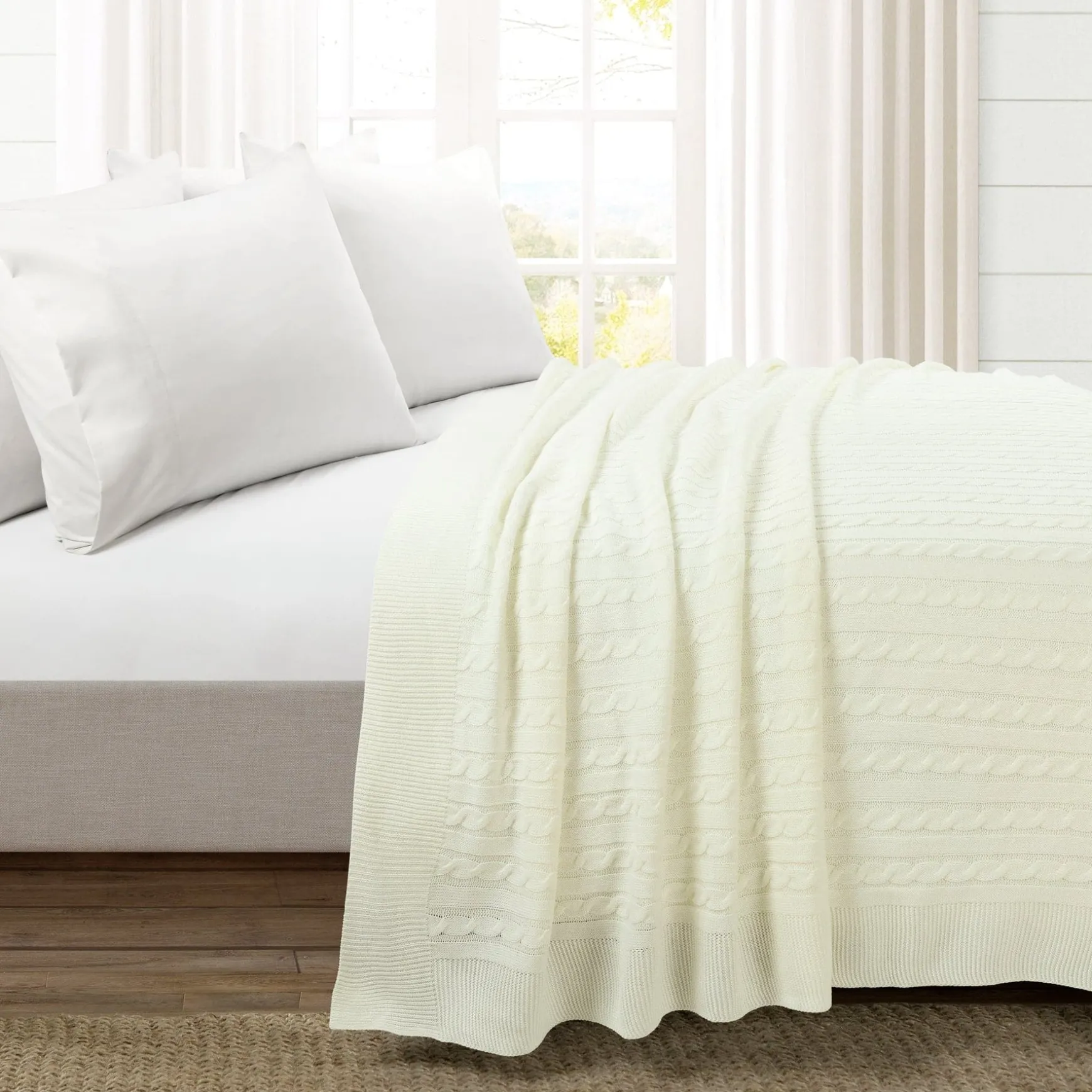 Cable Soft Knitted Blanket/Coverlet
