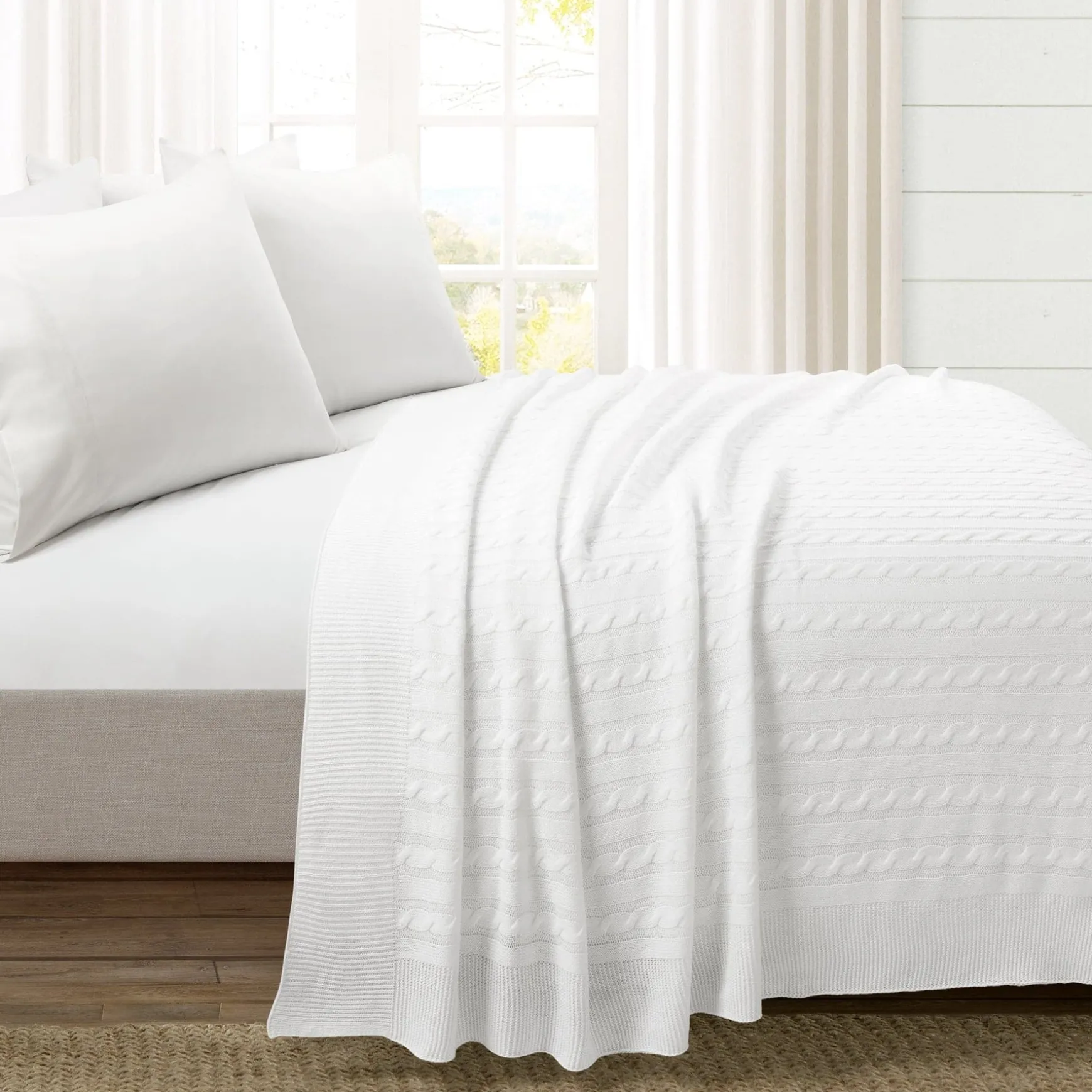 Cable Soft Knitted Blanket/Coverlet