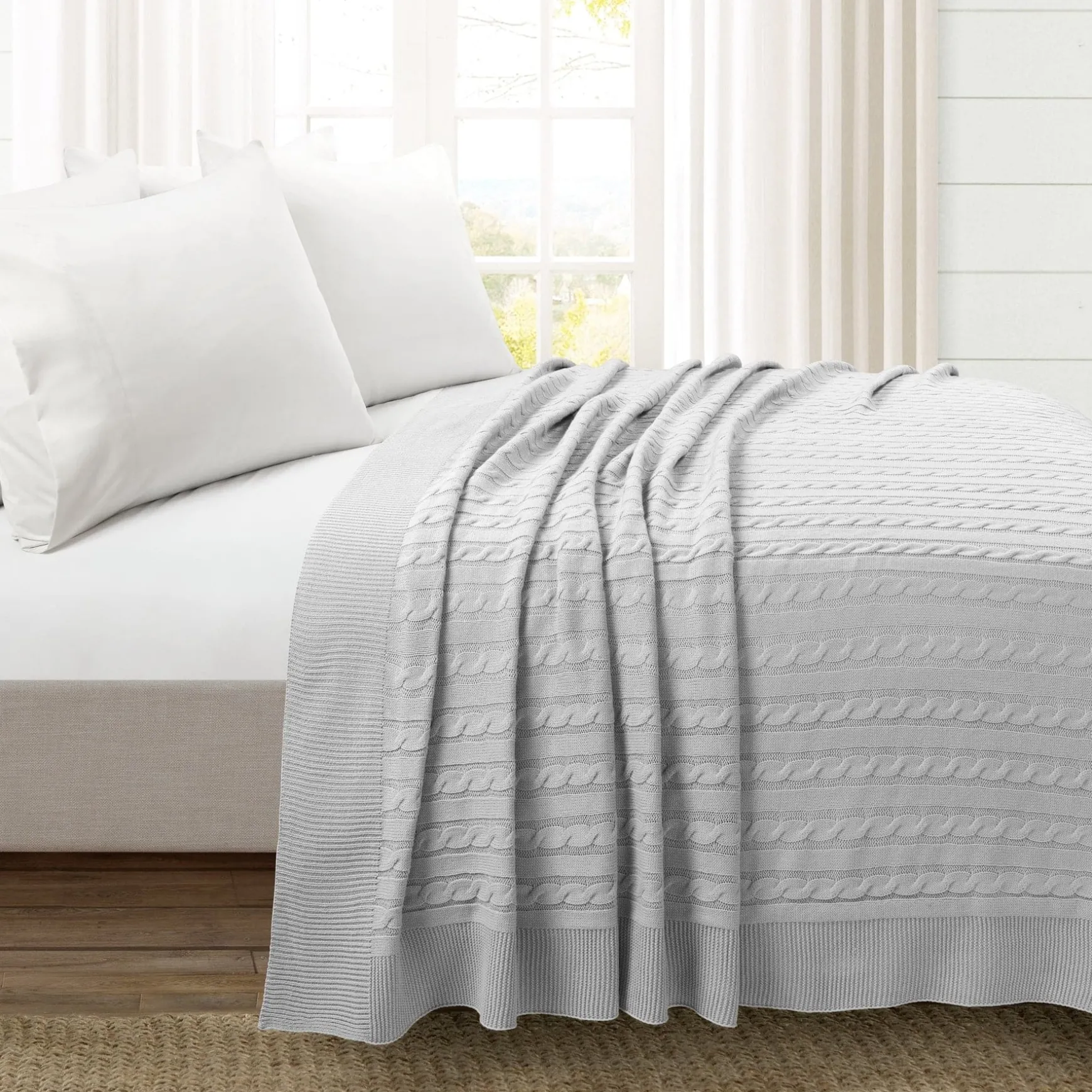 Cable Soft Knitted Blanket/Coverlet