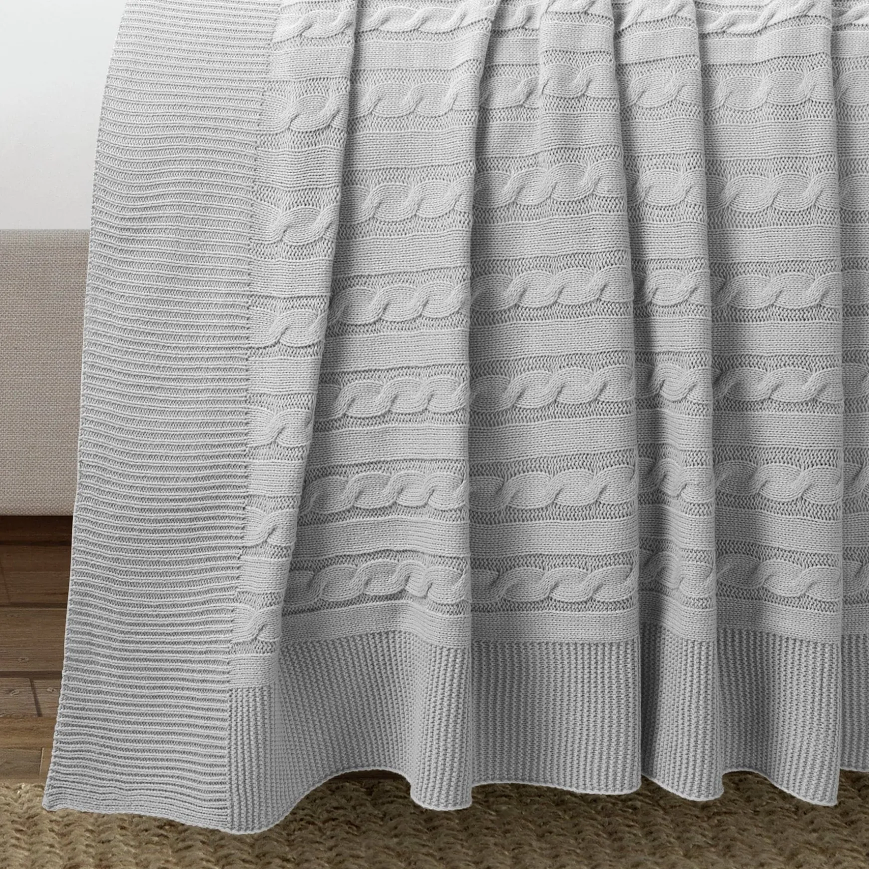 Cable Soft Knitted Blanket/Coverlet