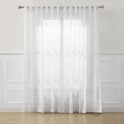 Calia Textured Stripe Sheer Window Curtain Panels