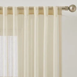 Calia Textured Stripe Sheer Window Curtain Panels
