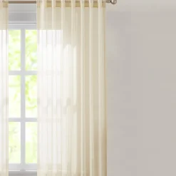 Calia Textured Stripe Sheer Window Curtain Panels