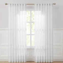 Calia Textured Stripe Sheer Window Curtain Panels