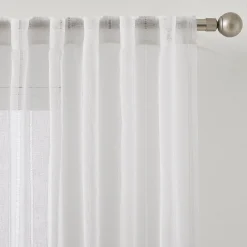 Calia Textured Stripe Sheer Window Curtain Panels