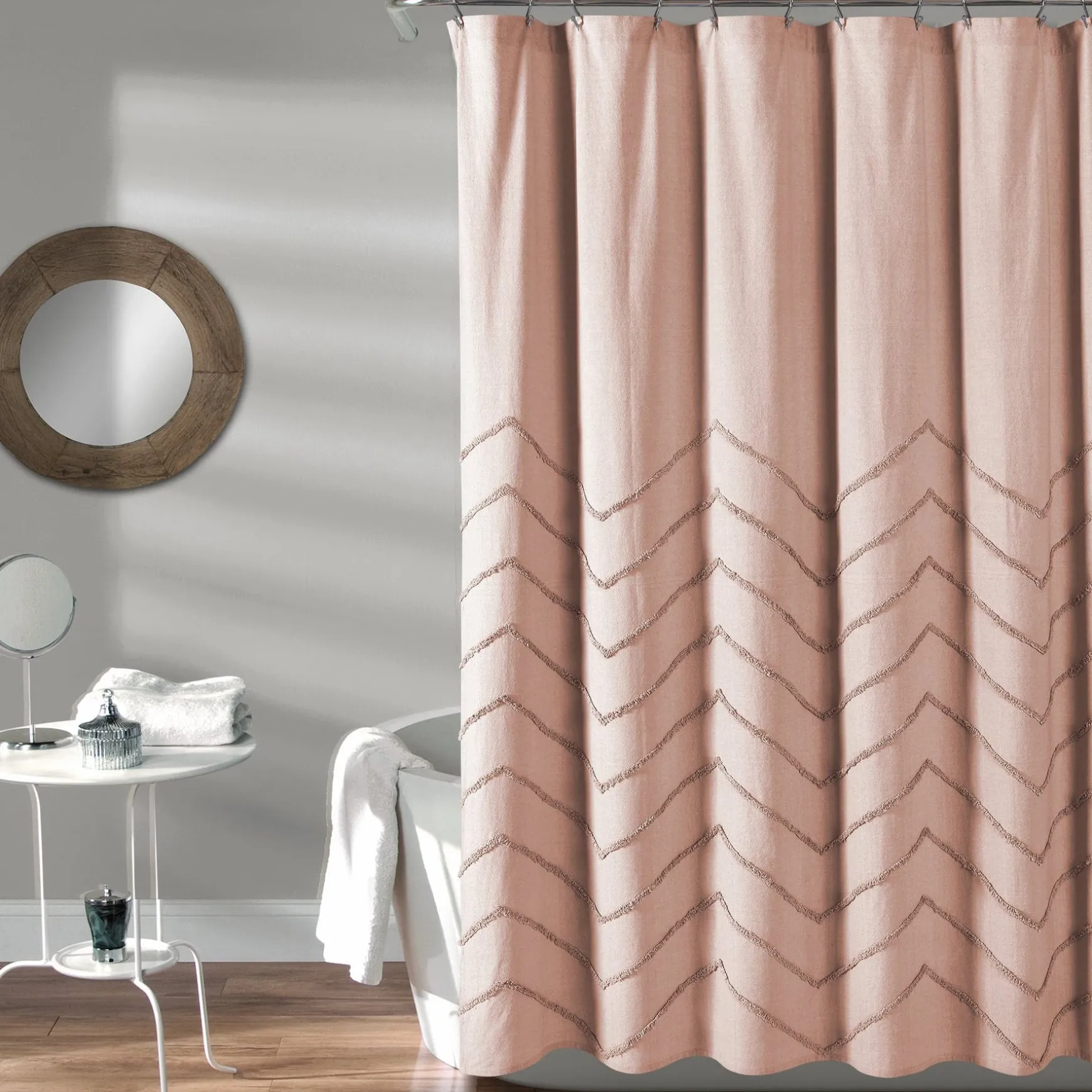 Chenille Chevron Shower Curtain