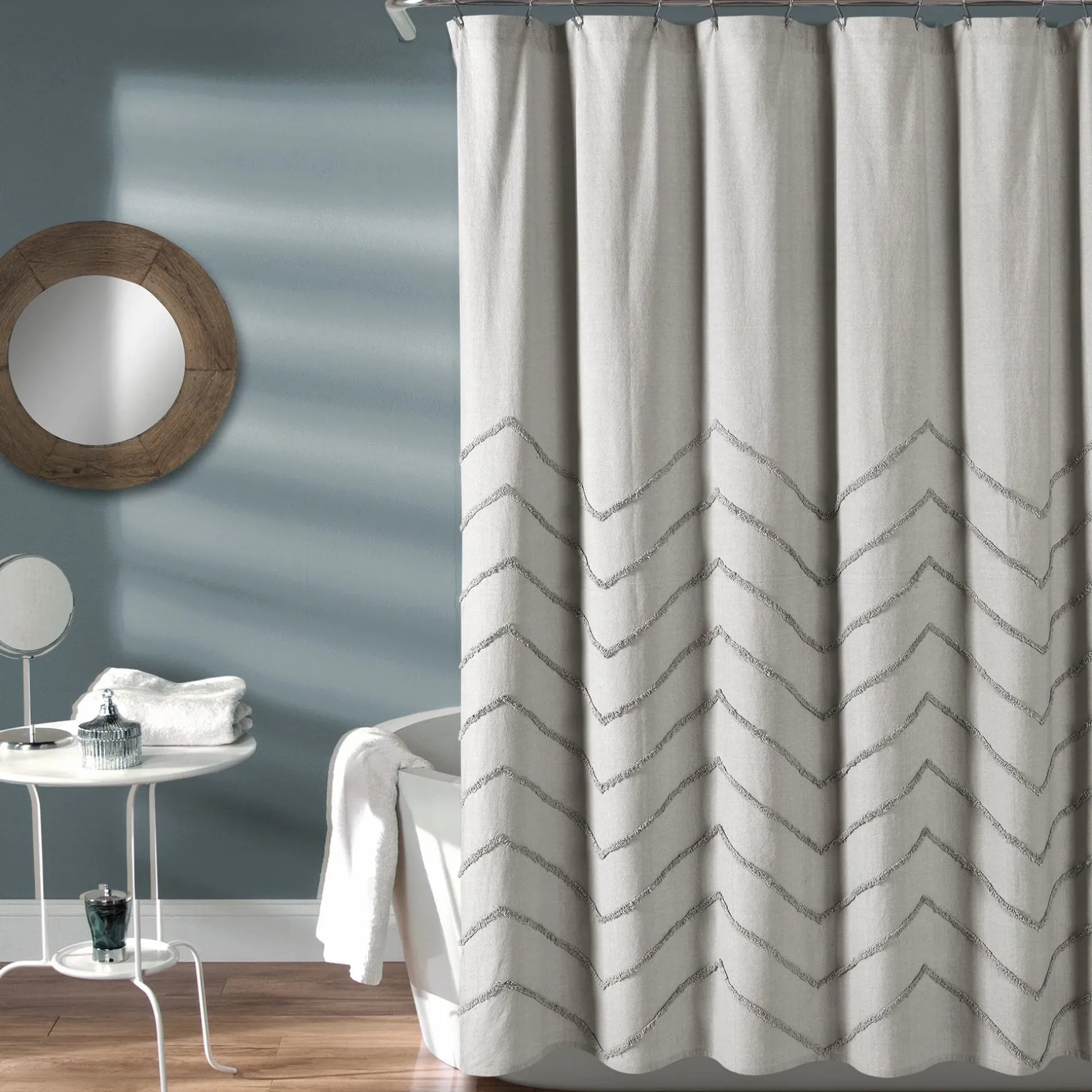 Chenille Chevron Shower Curtain