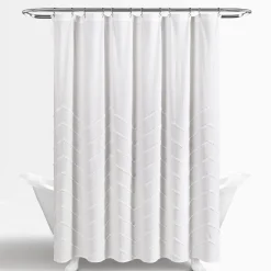Chenille Chevron Shower Curtain