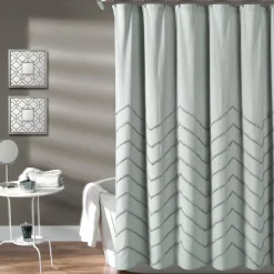 Chenille Chevron Shower Curtain