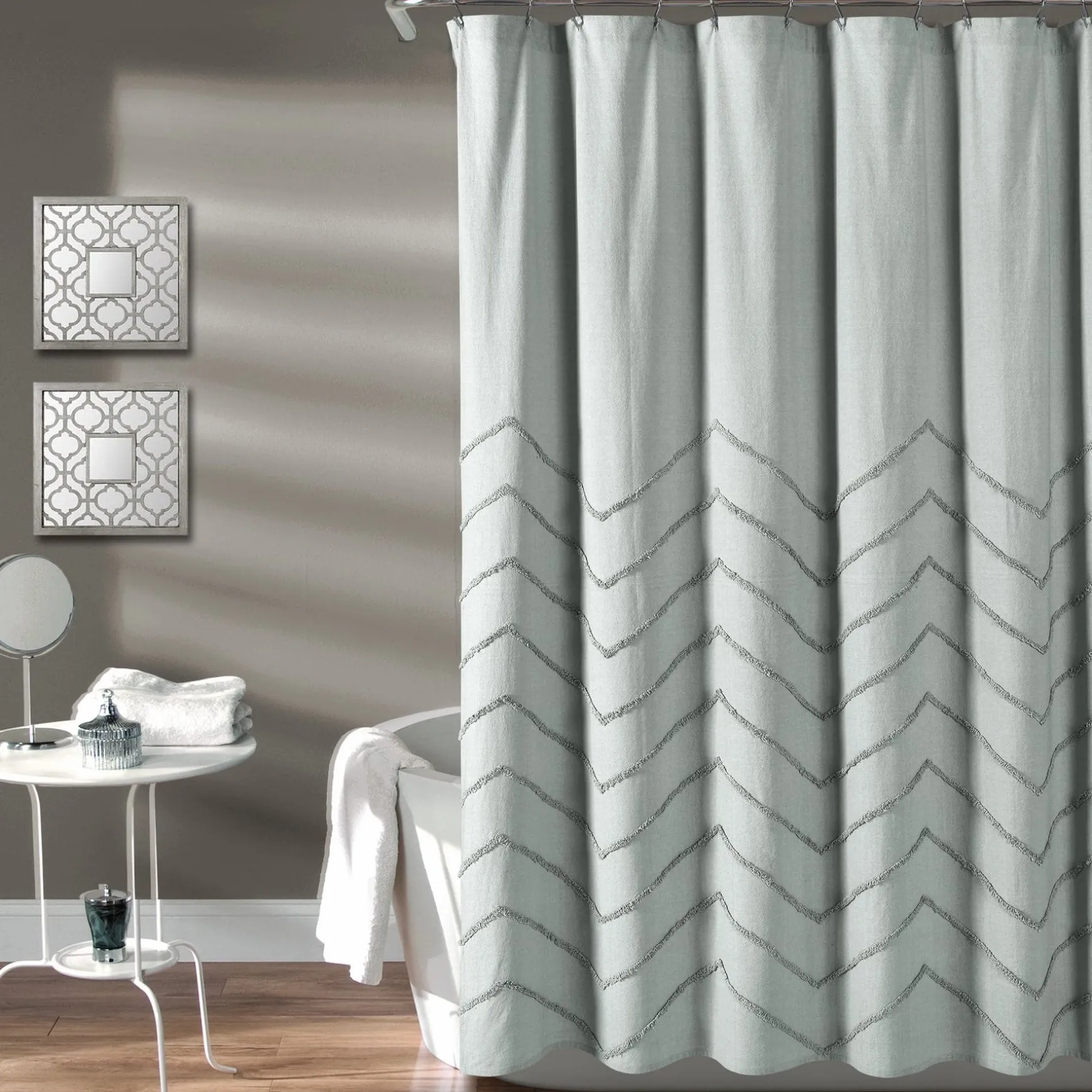 Chenille Chevron Shower Curtain