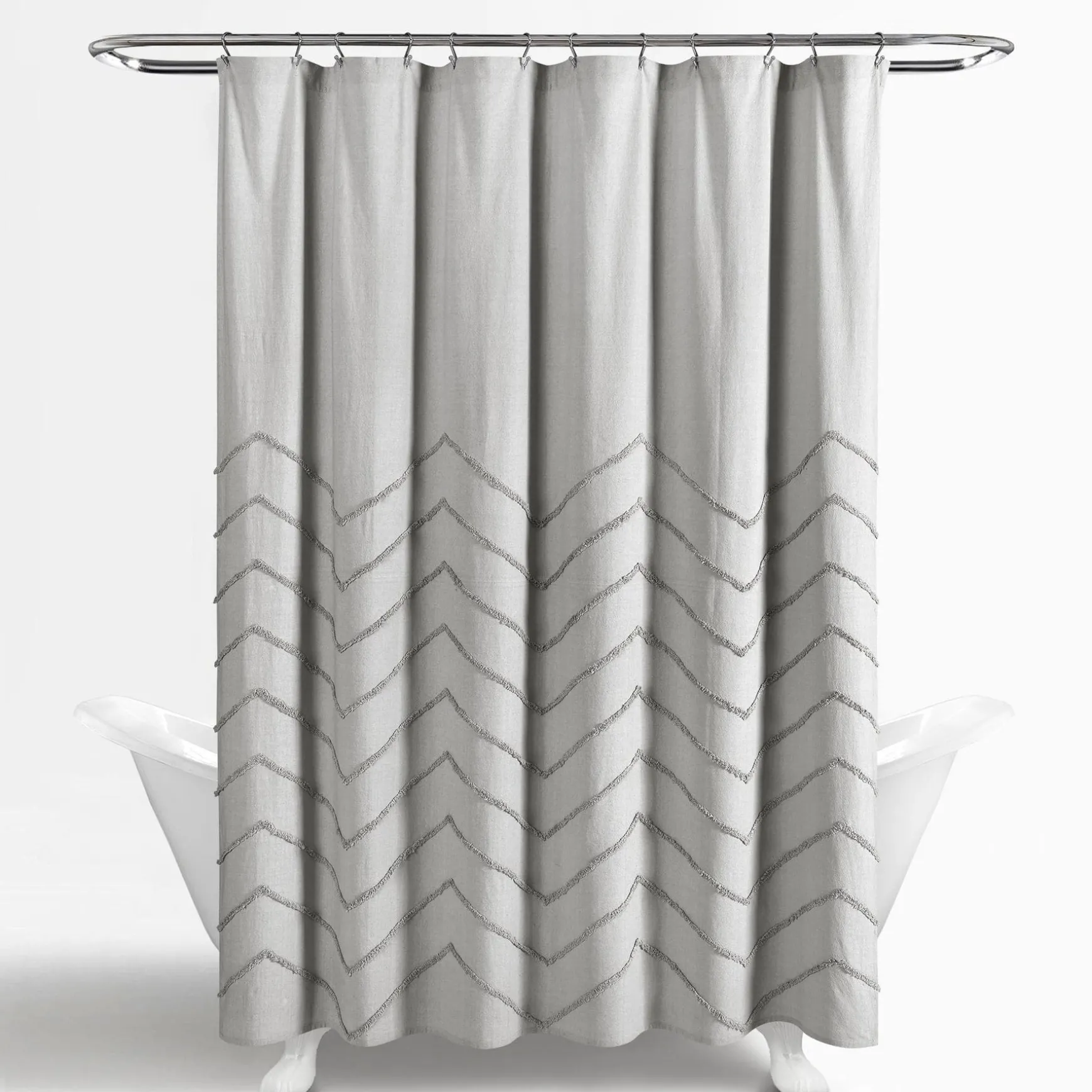 Chenille Chevron Shower Curtain