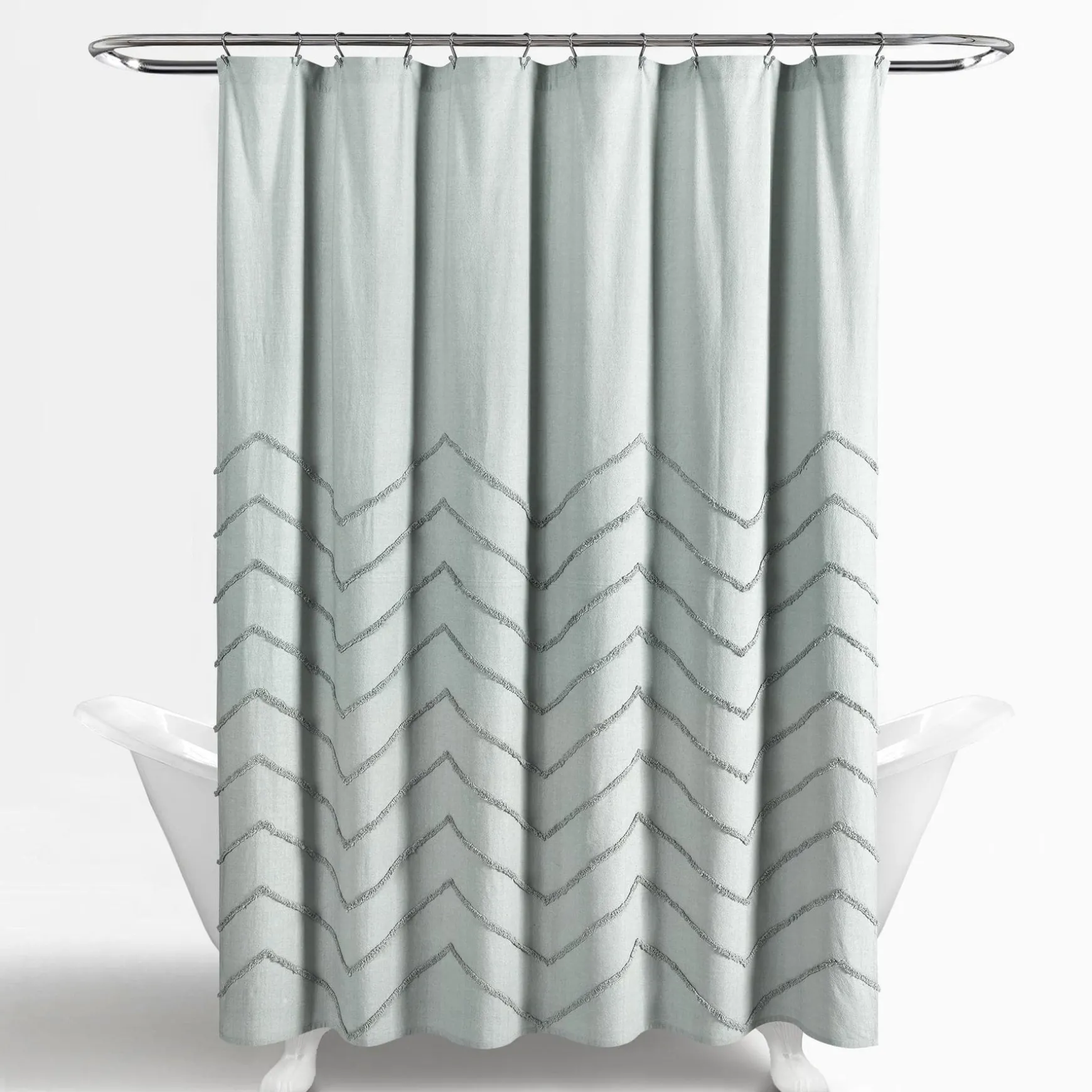 Chenille Chevron Shower Curtain