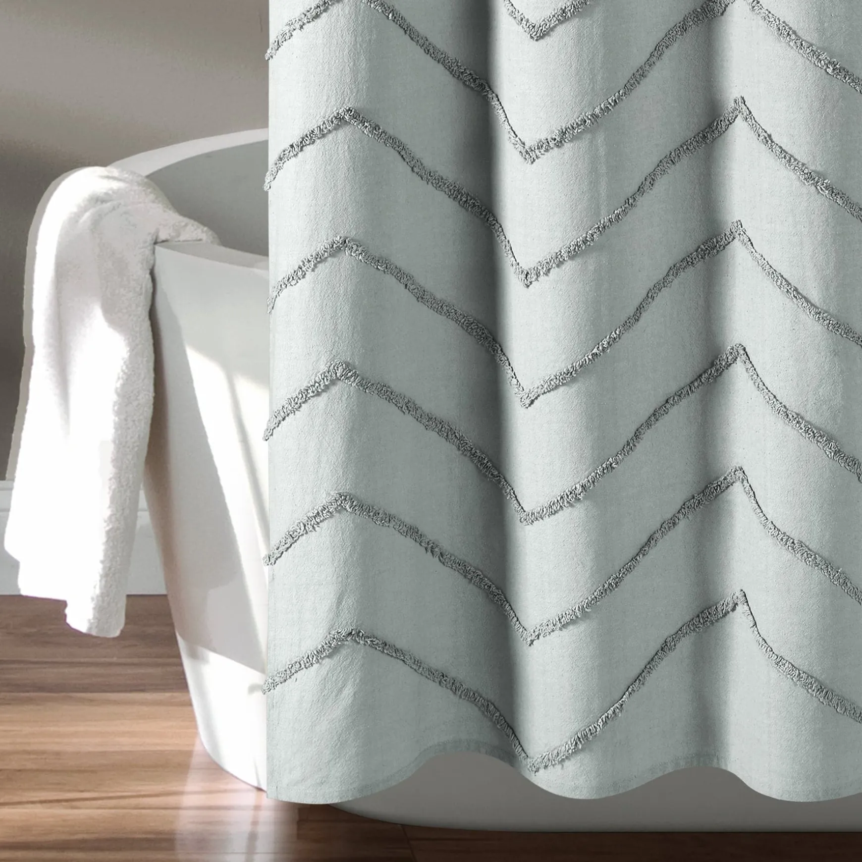Chenille Chevron Shower Curtain