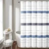 Chic Stripe Yarn Dyed Eco-Friendly Recycled Cotton Blend Shower Curtain