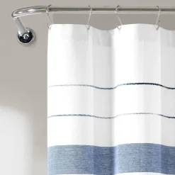Chic Stripe Yarn Dyed Eco-Friendly Recycled Cotton Blend Shower Curtain