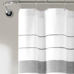 Chic Stripe Yarn Dyed Eco-Friendly Recycled Cotton Blend Shower Curtain