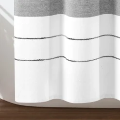Chic Stripe Yarn Dyed Eco-Friendly Recycled Cotton Blend Shower Curtain
