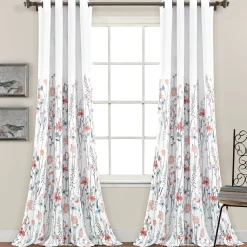 Clarissa Floral Light Filtering Window Curtain Panel Set