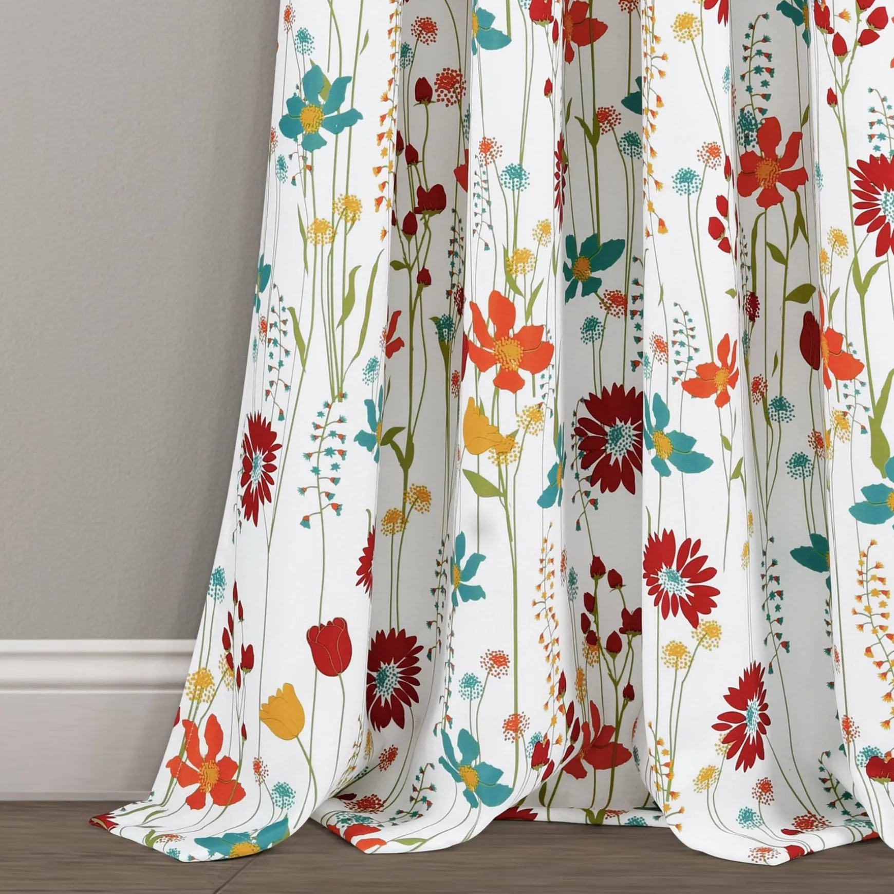 Clarissa Floral Light Filtering Window Curtain Panel Set