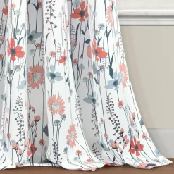 Clarissa Floral Light Filtering Window Curtain Panel Set