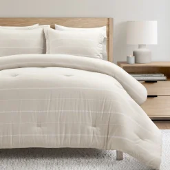 Classic Farmhouse Chalk Stripe 3 Piece Comforter Set