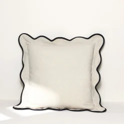 Coastal Chic Scalloped Edge Throw Pillow Cover