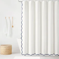 Coastal Chic Scalloped Edge Shower Curtain
