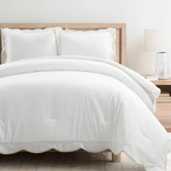 Coastal Chic Scalloped Edge 3 Piece Comforter Set