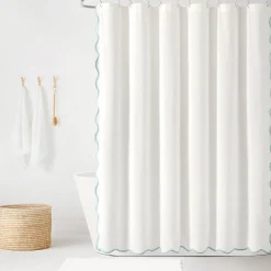 Coastal Chic Scalloped Edge Shower Curtain