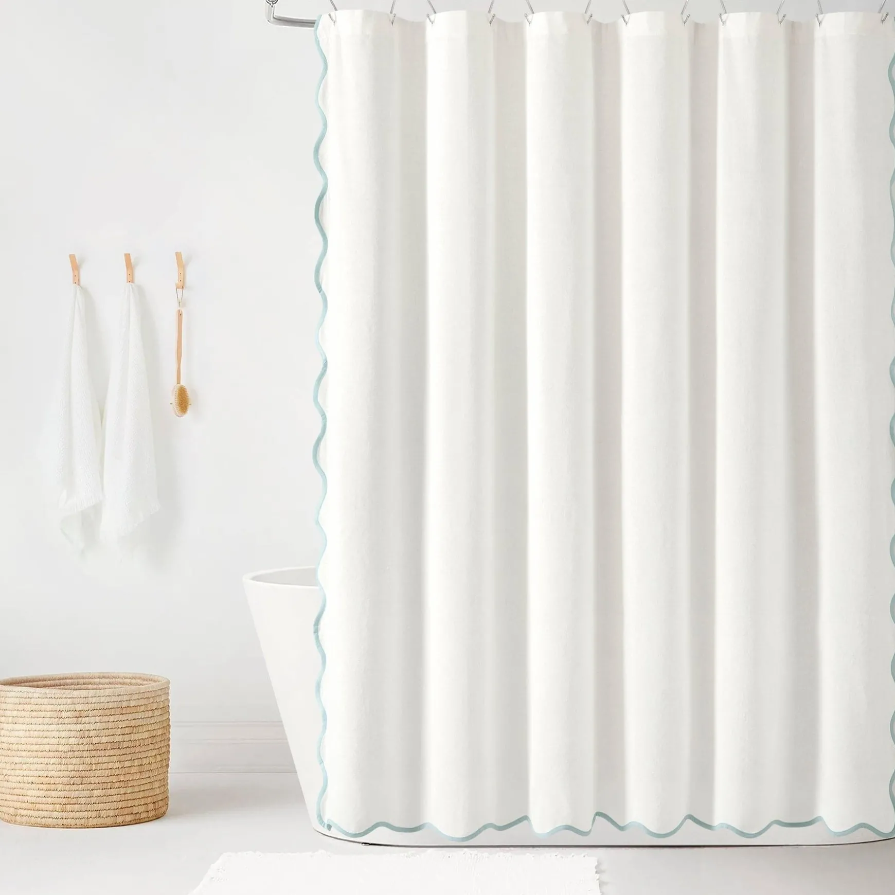 Coastal Chic Scalloped Edge Shower Curtain