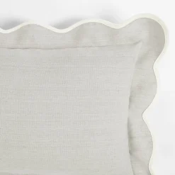 Coastal Chic Scalloped Edge Throw Pillow Cover