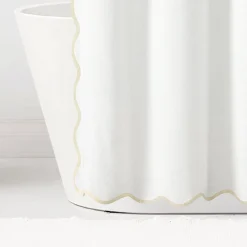 Coastal Chic Scalloped Edge Shower Curtain