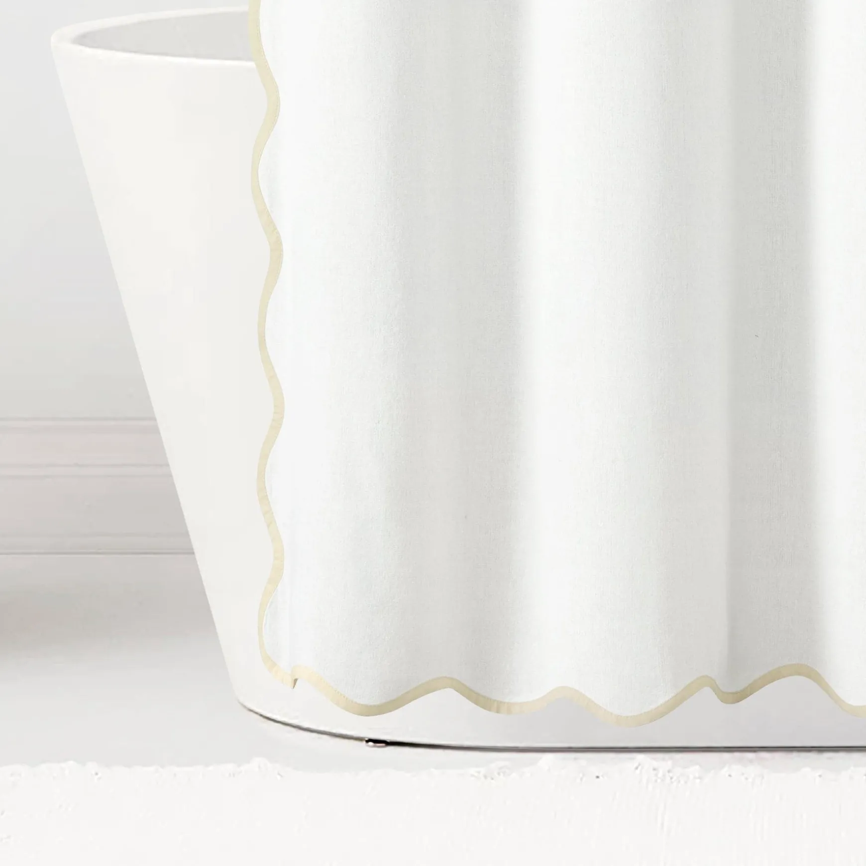 Coastal Chic Scalloped Edge Shower Curtain